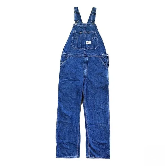 Vintage 70’s Round House Denim Carpenter Overalls Made In USA - Picture 1 of 8